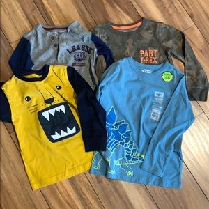 Little Boy 4 Long Sleeve Tees Lot Sizes 4,5
